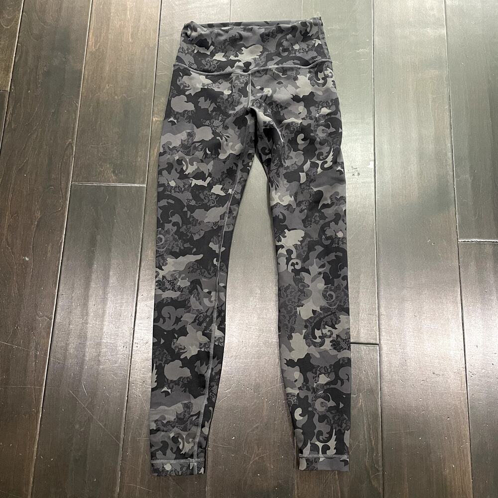 Lululemon Wunder Train High-Rise Tight 28" Lace Black Women's Size 6